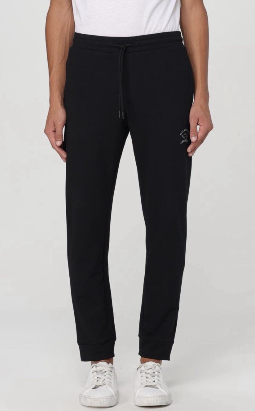 Paul & Shark Yachting Cotton Sweatpants Jogger •Men M• Black Made In Italy $295